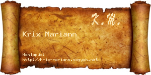 Krix Mariann névjegykártya