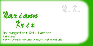mariann krix business card